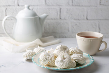 French Meringue on the plate