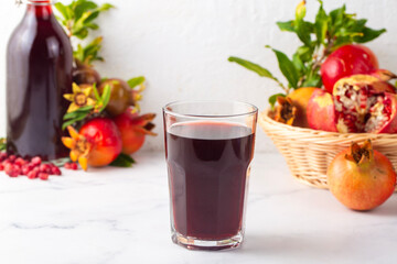 A glass of delicious pomegranate juice