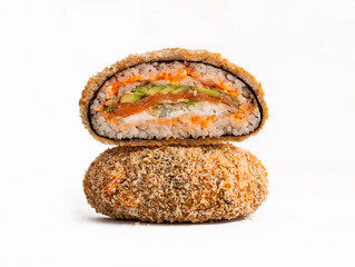 sushi burger with salmon