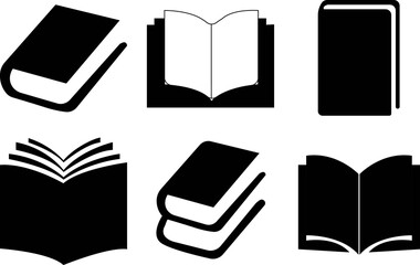 Book icons. open and closed books, library, education, reading, graphic design elements .book logo icon .Book pages glyph icon. Symbol. Reading and literature solid icons.Book line icon