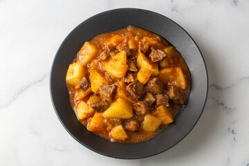 A meat and potato dish from traditional Turkish cuisine. Turkish name; patates oturtma