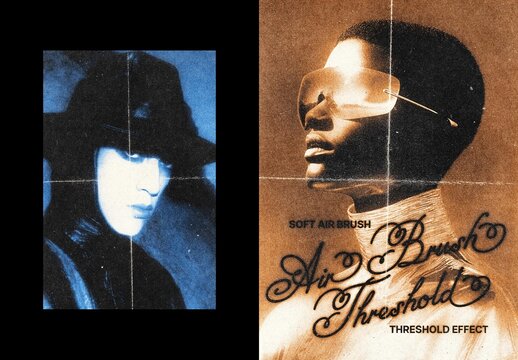 Air Brush Threshold Poster Effect Mockup