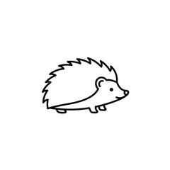 Cute hedgehog illustration with spiky quills, set against a simple white background, ideal for children's books