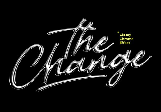 Glossy Chrome Effect Mockup