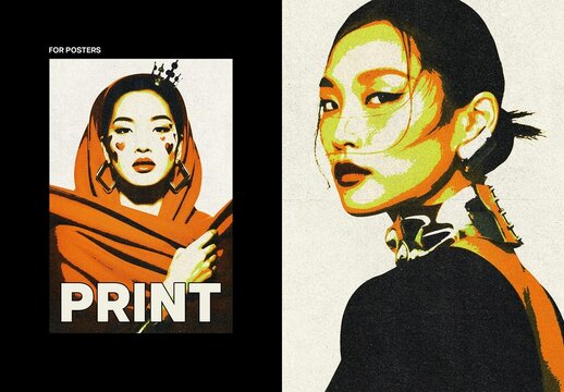 Print Poster Photo Effect Mockup