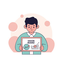 Vision Board Presentation Goals and Success Illustration