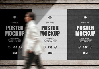 Wood Wall Poster Mockup