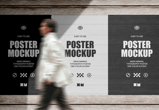 Wood Wall Poster Mockup