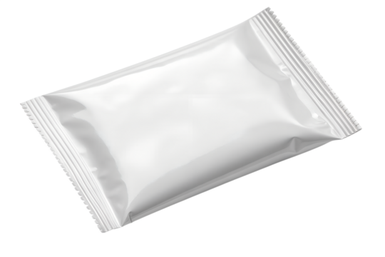 Blank White Resealable Foil Pouch Packaging Mockup