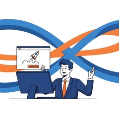 Successful Launch of New Product Man at Computer Celebrates Project Success