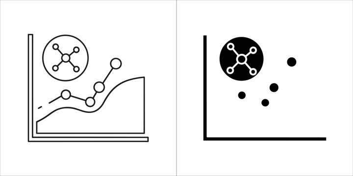 Data analysis graph and scatter plot with network