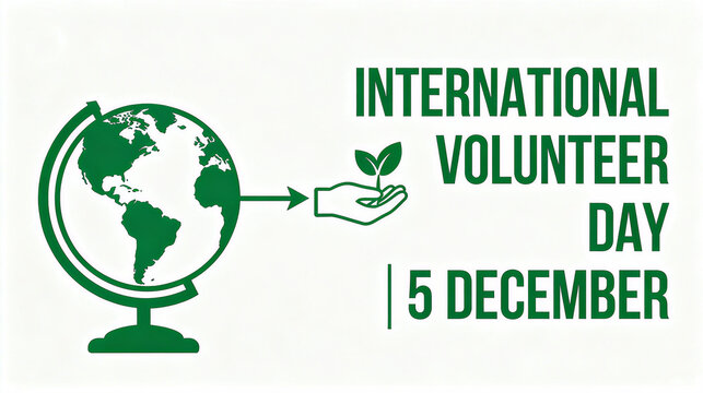 International Volunteer Day Earth and Seedling Elements, Volunteer Spirit, Global Participation and Public Welfare, Volunteer Promotion and Public Welfare Advocacy Scene.
