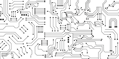 Vector electronic circuit with white background stock illustration