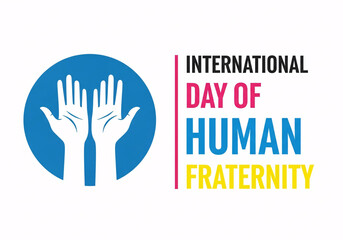 Fototapeta premium International day of human fraternity logo with open hands symbol