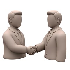 Two figures shaking hands symbolizing agreement and collaboration in a business partnership