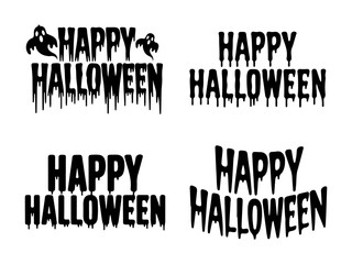 Happy Halloween Hand lettering Vector, Happy halloween text, font, banner, calligraphy, cursive, typography, silhouette art poster and celebration card design