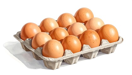Brown Eggs in a Cardboard Carton.