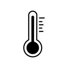 Black thermometer with scale isolated on white background