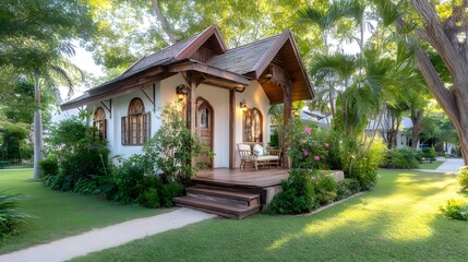 Modern black A-frame house with glass facade