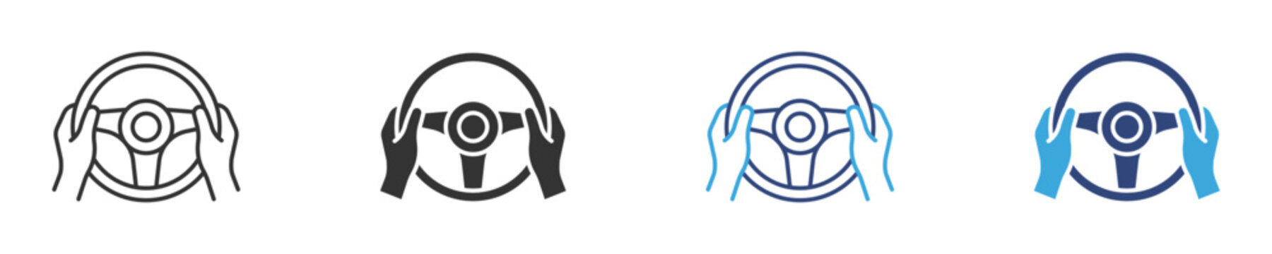 driver icon icon set , steering wheel, driving person , Hands on steering wheel icon, vector illustration . 