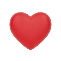 Fototapeta premium A simple 3D rendered red heart symbol with a smooth surface and a subtle glossy finish on a transparent background symbolizing love and affection
