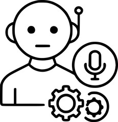 AI Voice Assistant Robot Icon – Artificial Intelligence Chatbot Automation Vector