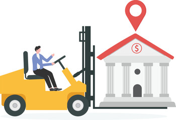 bank change location concept
