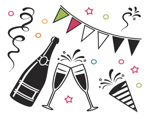 2026 Happy new year vector illustration isolated on white background