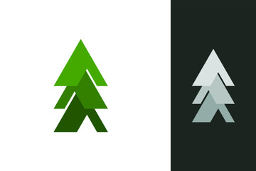 Abstract minimalist tree logo for eco-friendly corporate branding