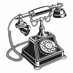 old phone isolated on white background