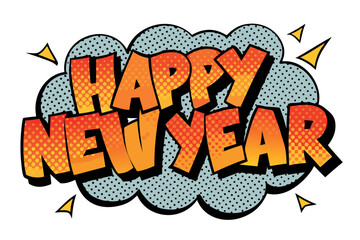 happy new year 2026 greeting card design isolated on white background