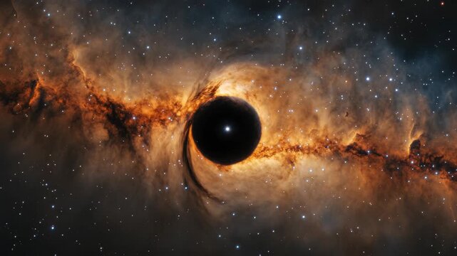Stunning cosmic view shows swirling colors around a black hole in deep space