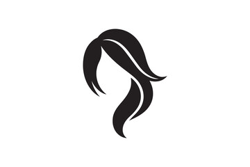 Woman Hairstyle Silhouette Icon Stylish Female Profile Vector Art