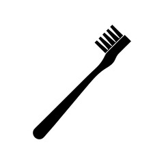 Minimal dental care toothbrush silhouette vector illustration for oral hygiene and health theme