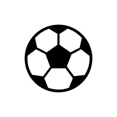 Fototapeta premium Minimal classic soccer ball symbol vector with white background for athletic match illustration