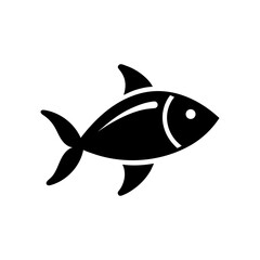 Minimal seafood fish symbol vector illustration with white background for fishing and food theme