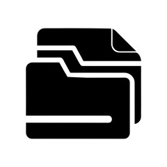 Minimal file stack silhouette vector illustration for paperwork office and business organization