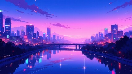 Fototapeta premium anime wallpaper illustration background in japan theme