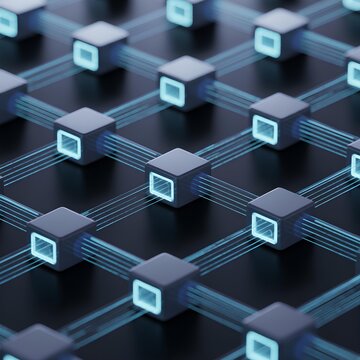 Blockchain Network and Data Connections &ndash; Abstract Digital Technology Background