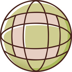Fototapeta premium Stylized Globe Icon with Grid Lines world earth