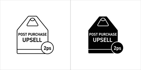 Naklejka premium Post purchase upsell tag icon with 2ps notation