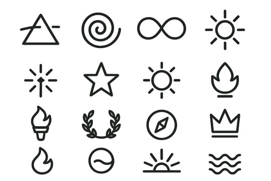 Vibrant Sensor Icons. Basic Sensors flat icons: thermometer, barometer, compass, scale, stopwatch, light meter, motion detector, humidity gauge. Symbolic Tilt-Shift outline icons: