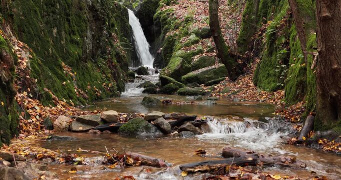 Majestic Autumn Waterfall in Stunning 4K DCI Quality