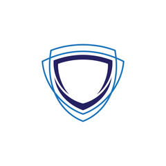Minimal shield frame logo design with empty space. Vector icon of protection or security.