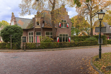 Corner view of a charming traditional Dutch house in Haarzuilens.