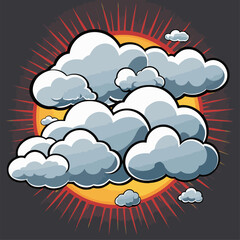 cute cartoon cloud vector image