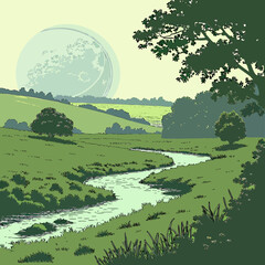 landscape with trees