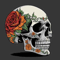 cool cartoon skull vector image