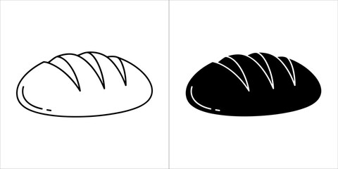Loaf of bread vector illustration in black and white