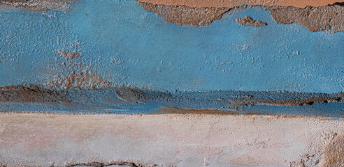 Painted Concrete Wall with Chipped Paint Texture